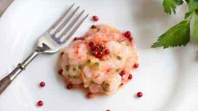 Spaghetti tartare di gamberi rossi