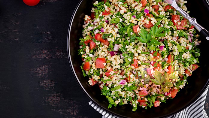 bulgur con ceci e zucchine