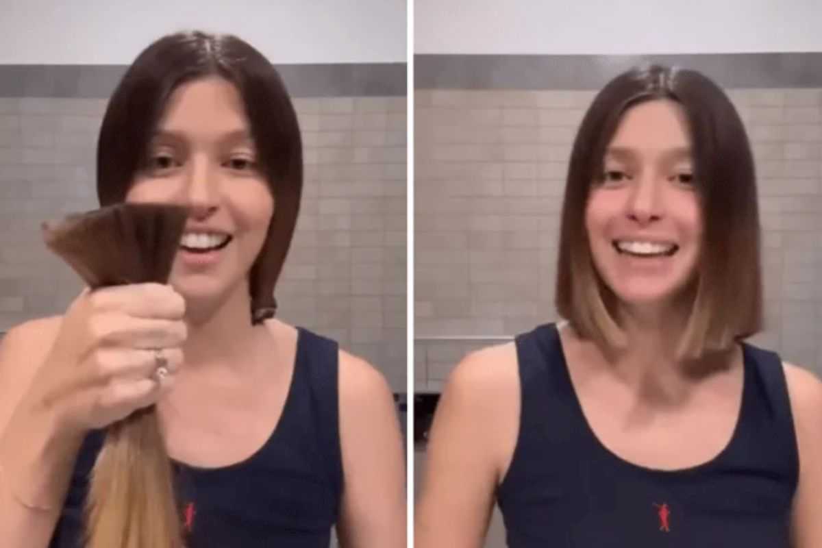 natalia paragoni mostra su instagram il momento in cui si è tagliata da sola i capelli dopo aver ricevuto la diagnosi di linfoma di hodgkin