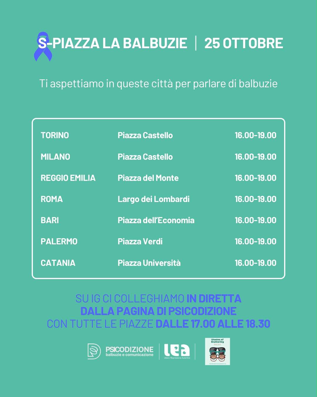 Campagna di sensibilizzazione di LEA e Psicodizione nelle principali città italiane