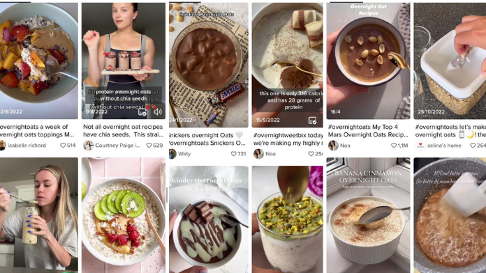 profili su tik tok mostrano ricette di overnight oats