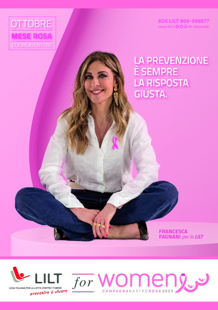 Loncadina della campagna Lilt for Women con la giornalista Francesca Fagnani