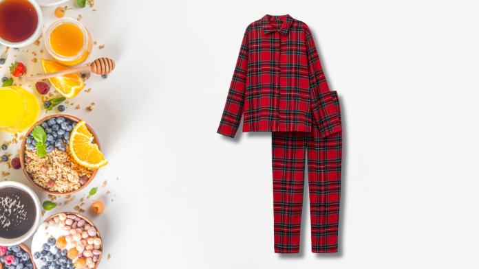 pigiama lungo aperto in flanella scozzese di Tezenis