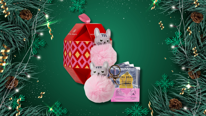 Palla di Natale con portachiavi e tre patch labbra di Royal Beauty