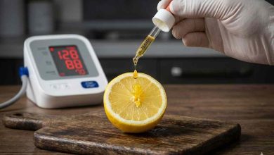 foto creata dall'IA con una macchinetta per misurare la pressione e mezzo limone