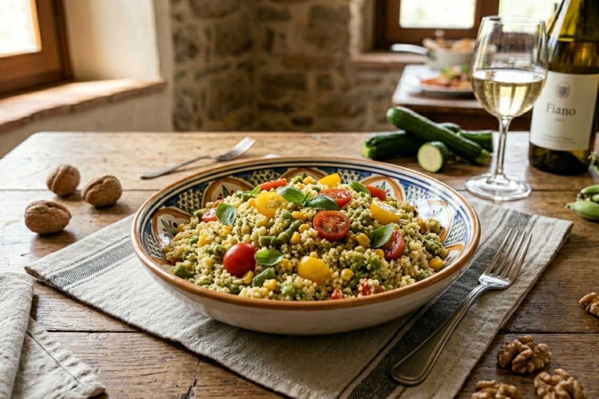 Cuscus al pesto di fagiolini