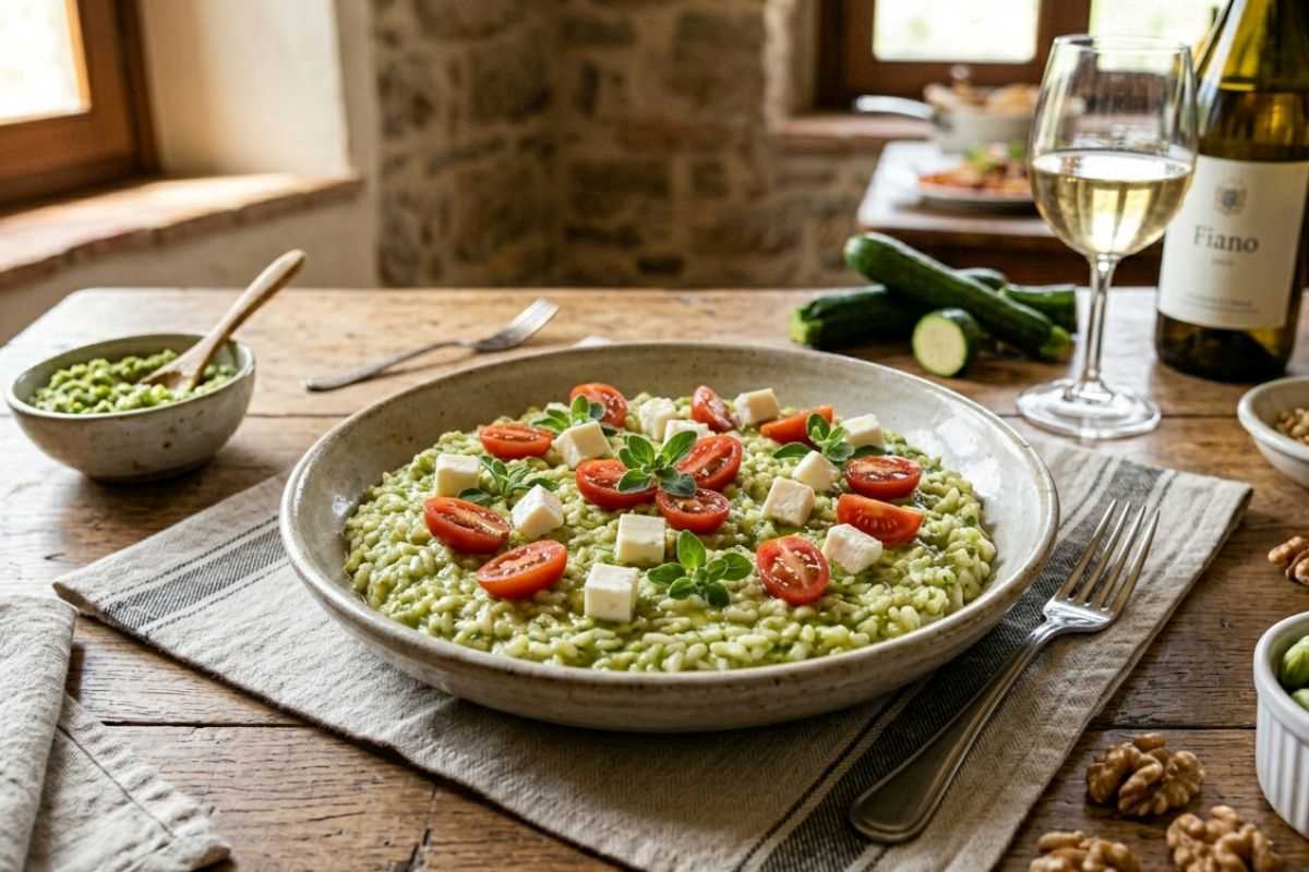 Riso al pesto di zucchine