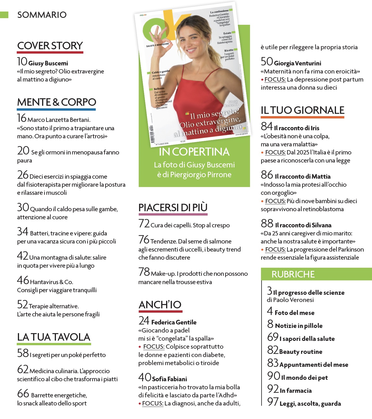 sommario ok salute luglio 2026