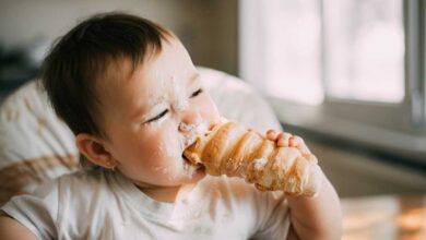 bambino che mangia un cannolo