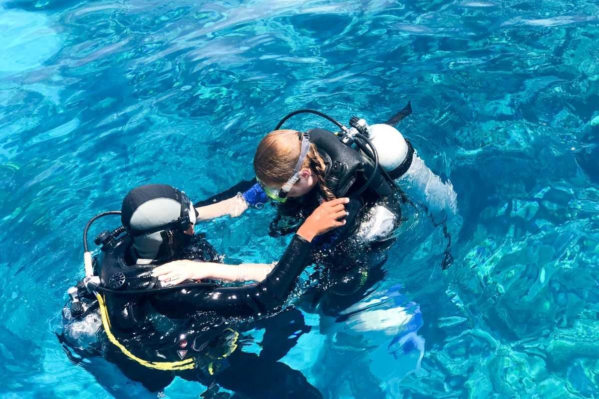 due sub che stanno per immergersi in acqua