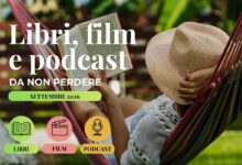 rubrica libri, film, podcast di ok salute con immagine di una donna che legge sull'amaca