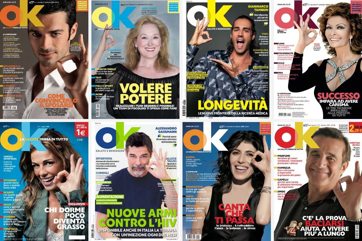 la storia di ok salute e benessere attraverso alcune delle sue copertine