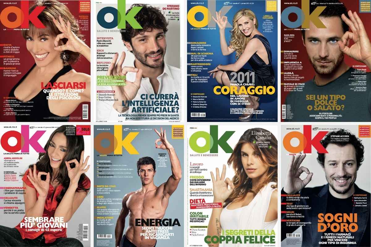 la storia di ok salute e benessere attraverso alcune delle sue copertine
